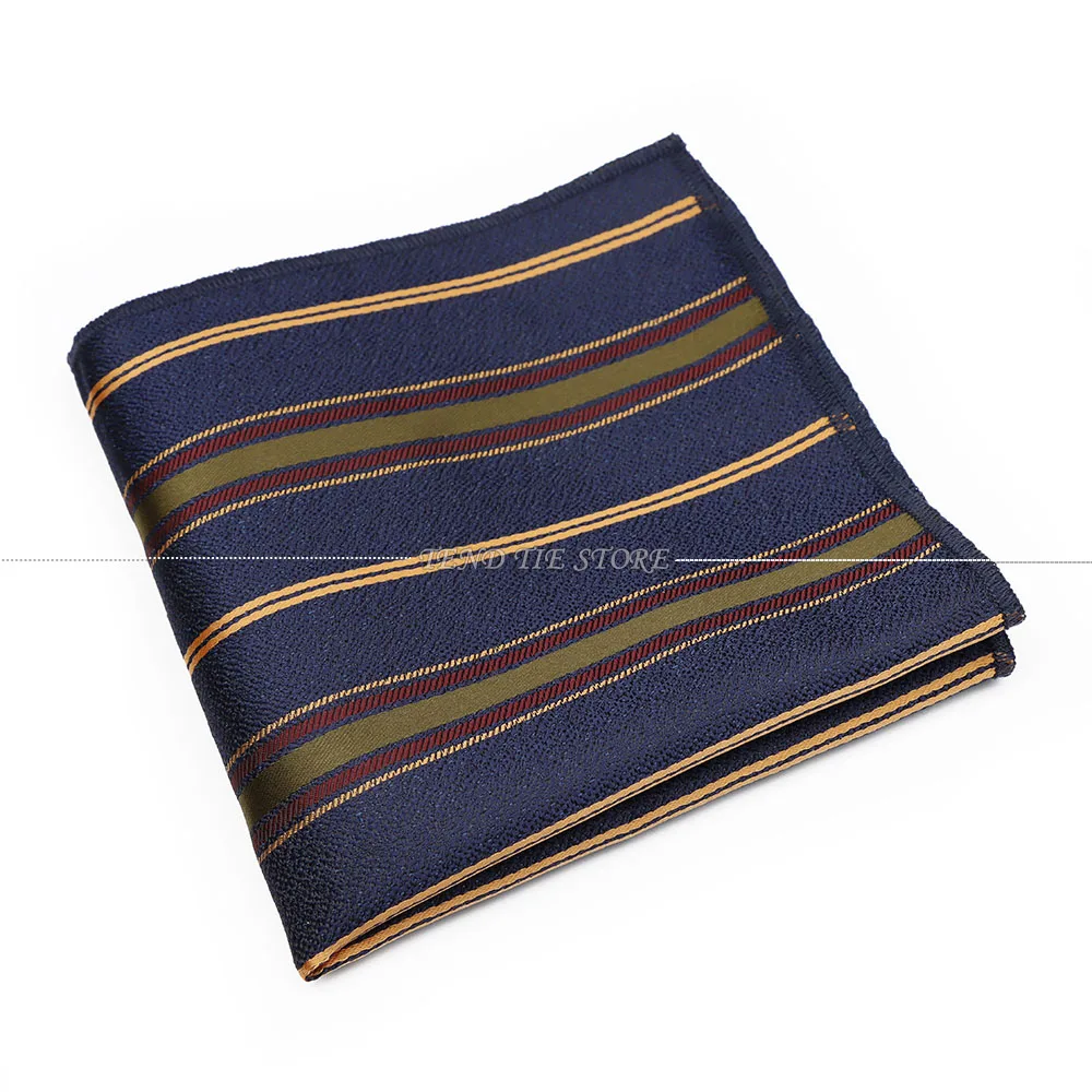 Men's Striped Floral Pocket Square for Weddings